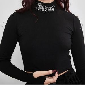 Dollskill Widow In Good Faith Mock Neck Top